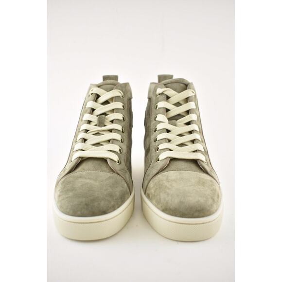 Christian Louboutin Mens Louis Orlato Flat Poivre Vert Suede High Sneaker 40 7 - Picture 5 of 12